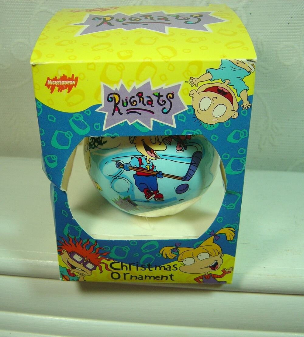 VINTAGE NICKELODEON ORNAMENT-RUGRATS SATIN BALL 1998